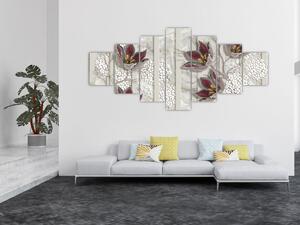 Obraz - Dekorativní květy (210x100 cm)