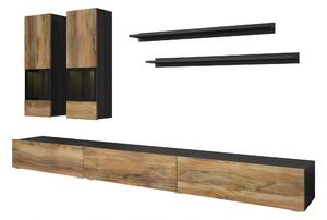 Obývací stěna Baros 270 cm - touchwood / ořech satin