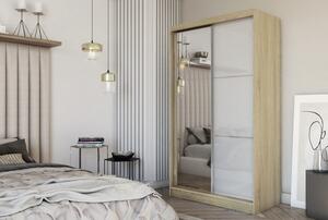Kvalitní Šatní Skříň Viviana 120 cm Dub sonoma/bílá