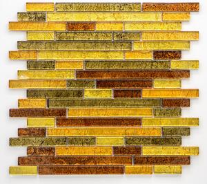 Skleněná mozaika, zlatá, bronzová 15x48/98/148/198x8mm