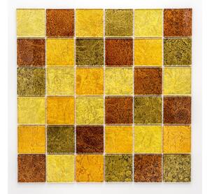 Skleněná mozaika, zlatá, bronzová 48x48x4mm