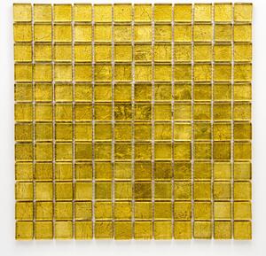 Skleněná mozaika, zlatá 23x23x8mm