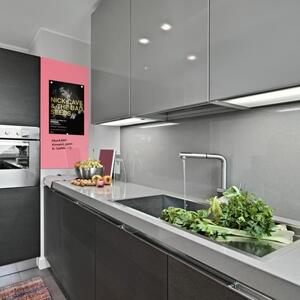 Růžová perlová skleněná magnetická tabule do kuchyně Smatab® - 60 × 90 cm