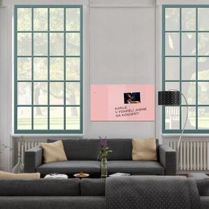 Růžová tělová firemní skleněná magnetická tabule Smatab® - 60 × 90 cm