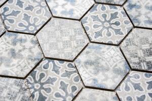 Keramická mozaika šedá, modrá 51x59x6mm