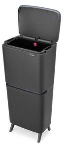 Tmavě šedý plastový odpadkový koš 20+25 l na tříděný odpad SortUp Recycle Hi – Brabantia