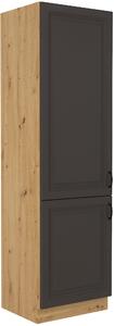 Vysoká skříňka pro vestavnou lednici Stilo 60 LO-210 2F Barva korpusu: Dub artisan, Barva dvířek: Grafit
