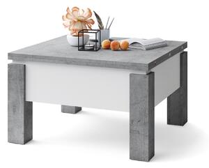 OSLO beton / bílý mat, skládací konferenční stolek s nastavitelnou výškou horní desky