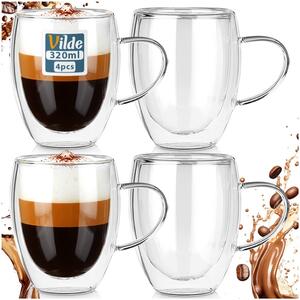 Sklenice na kávu a čaj Vilde 320 ml 4 ks