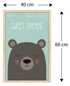 Allboards,Magnetický obraz- sweet dreams 60x40cm v přírodním dřevěném rámu,TM64D_00061