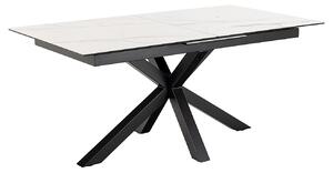 Actona Jídelní rozkládací stůl Heaven 168/210 cm bílý mramor/černý