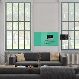 Zelená smaragdová skleněná pracovní a kancelářská tabule Smatab® - 100 x 65 cm