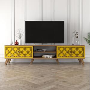 TV stolek/skříňka Classy (ořech + žlutá). 1088910