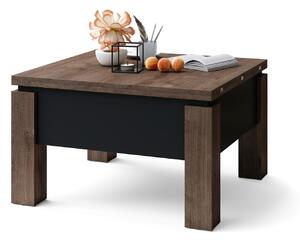 OSLO hnědý dub / matná černá, skládací konferenční stolek s nastavitelnou výškou horní desky