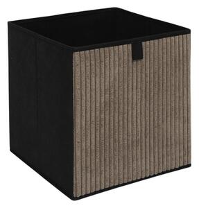 HowHomely Úložný box CORDUROY 30x30 cm taupe/černý