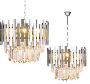 EUlight Lustr Aspen, 1x křišťálové/chromové kovové stínítko, (fi 45cm), ch