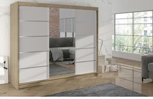 Šatní skříň DERBY VI - 200 cm Dub sonoma/Bílá