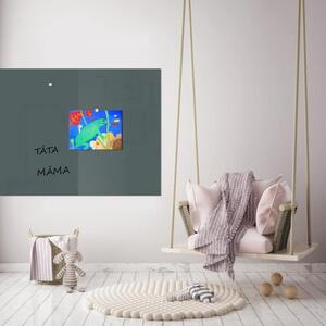 Šedá antracitová skleněná magnetická tabule pro děti Smatab® - 60 × 90 cm