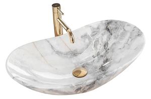 REA-U8596 - Umyvadlo na desku ROYAL 36x62,5 cm keramika/bílá/šedá/imitace kamene