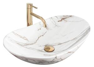 REA-U8548 - Umyvadlo na desku ROYAL 36x60,5 cm keramika/dekor mramoru