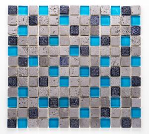 Mozaika, sklo, kámen, pryskyřice 23x23mm