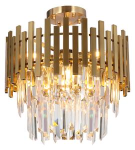 EUlight Lustr Aspen I, 1x křišťálové/zlaté kovové stínítko, (fi 45cm), g