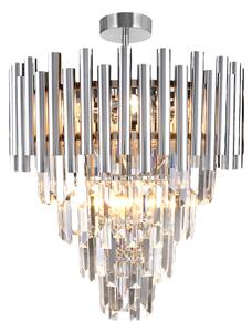 EUlight Lustr Madison II, 1x křišťálové/chromové kovové stínítko, (fi 45cm), ch