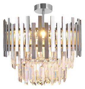 EUlight Lustr Aspen I, 1x křišťálové/chromové kovové stínítko, (fi 45cm), ch