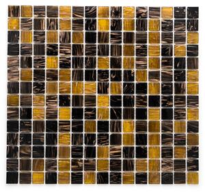 Skleněná mozaika hnědá, medová, zlatavá 20x20mm
