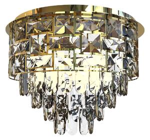 EUlight Lustr Luxuria I, 1x křišťálové/zlaté kovové stínítko, (fi 48cm), g