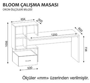 PC stolek Bloomen (bílá + ořech). 1088943