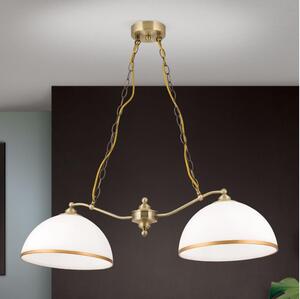 Orion HL 6-1810/2 - Lustr na řetězu OLD LAMP 2xE27/40W/230V bílá/mosaz