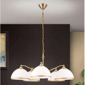 Orion LU 1838/5 - Lustr na řetězu OLD LAMP 5xE27/40W/230V bílá/mosaz