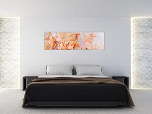 Obraz - Malované květiny (170x50 cm)