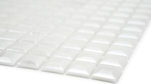 Skleněná mozaika bílá s perletí 25x25x6mm