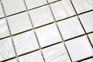 Japonská keramická mozaika 47x47mm bílá s jemnou perletí