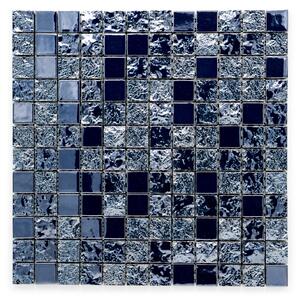 Japonská keramická mozaika 25x25mm modrá s perletí