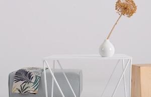 Nordic Design Bílý kovový konferenční stolek Deryl 55 x 55 cm