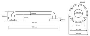 Bemeta Help Madlo rovné 40 cm, chrom 301100401