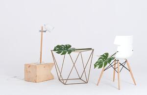 Nordic Design Zlatý kovový konferenční stolek Deryl 55 x 55 cm