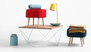 Nordic Design Dubový konferenční stolek Deryl 80 x 80 cm s bílou podnoží