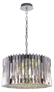 EUlight Lustr Ritz, 1x křišťálové/chromové kovové stínítko, (fi 54cm), ch
