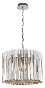 EUlight Lustr Ritz, 1x křišťálové/chromové kovové stínítko, (fi 42cm), ch
