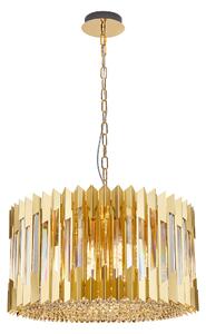 EUlight Lustr Ritz, 1x křišťálové/zlaté kovové stínítko, (fi 54cm), g