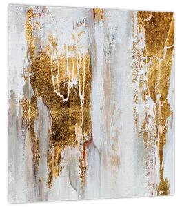 Obraz - Abstrakce se zlatou (30x30 cm)