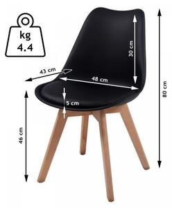 Miadomodo 74816 Sada jídelních židlí s plastovým sedákem, 2 ks, černá