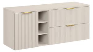 Comad Závěsná skříňka pod umyvadlo Adele Cashmere s deskou 140 cm kašmírová