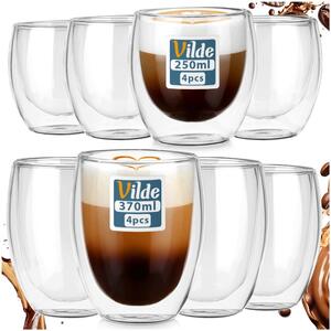 Sklenice na kávu a čaj Vilde 370 ml 8 ks