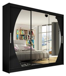 Velká šatní skříň ASTON V 250 cm - černá