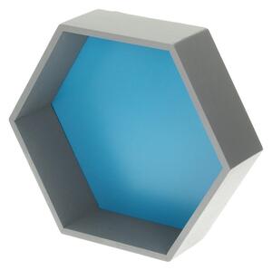 Polička Honeycomb blue 35x30x12 cm